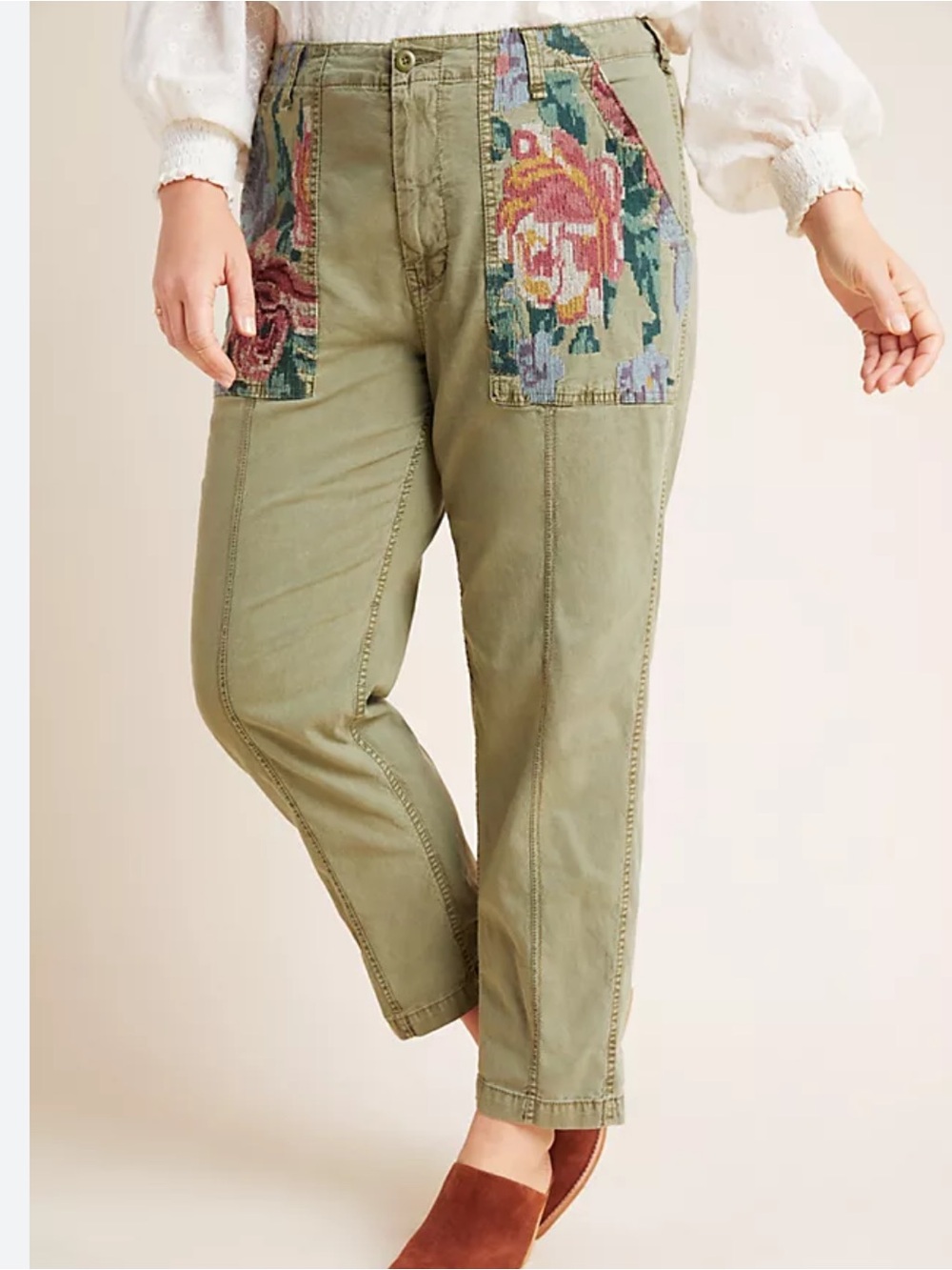 Anthropologie Embroidered Pants Size 28/6